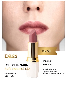 Dilon помада для губ питательная Soft Natural Lip тон 59 ягодный шоколад 
